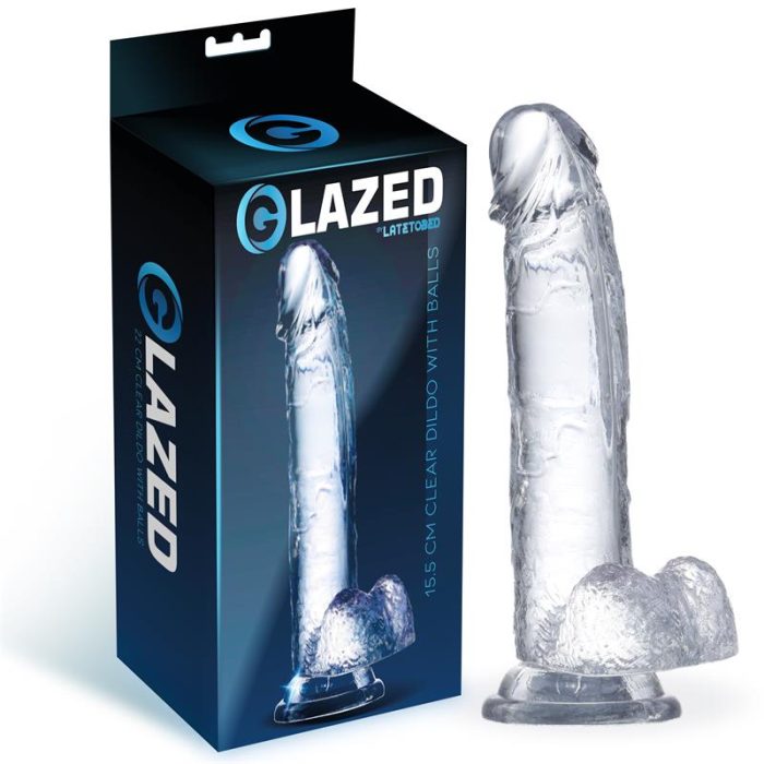 Dildo Realista con Testículos Material Cristalino 15,5 cm - Imagen 1