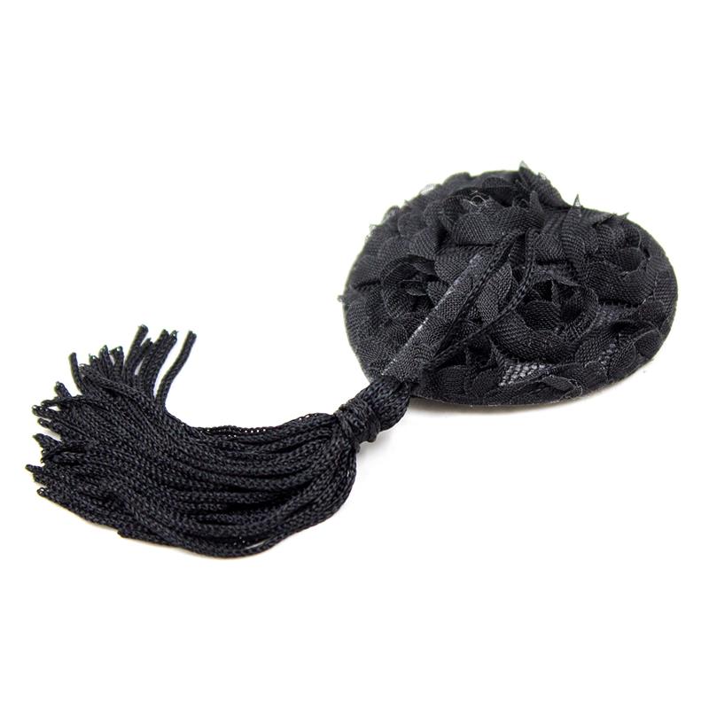 9944 Pezoneras con Encaje y Patrón Floral Negro - Imagen 3
