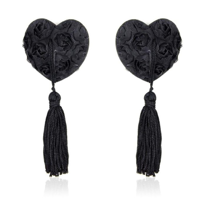 Pezoneras con Encaje y Patrón Floral Negro - Imagen 1