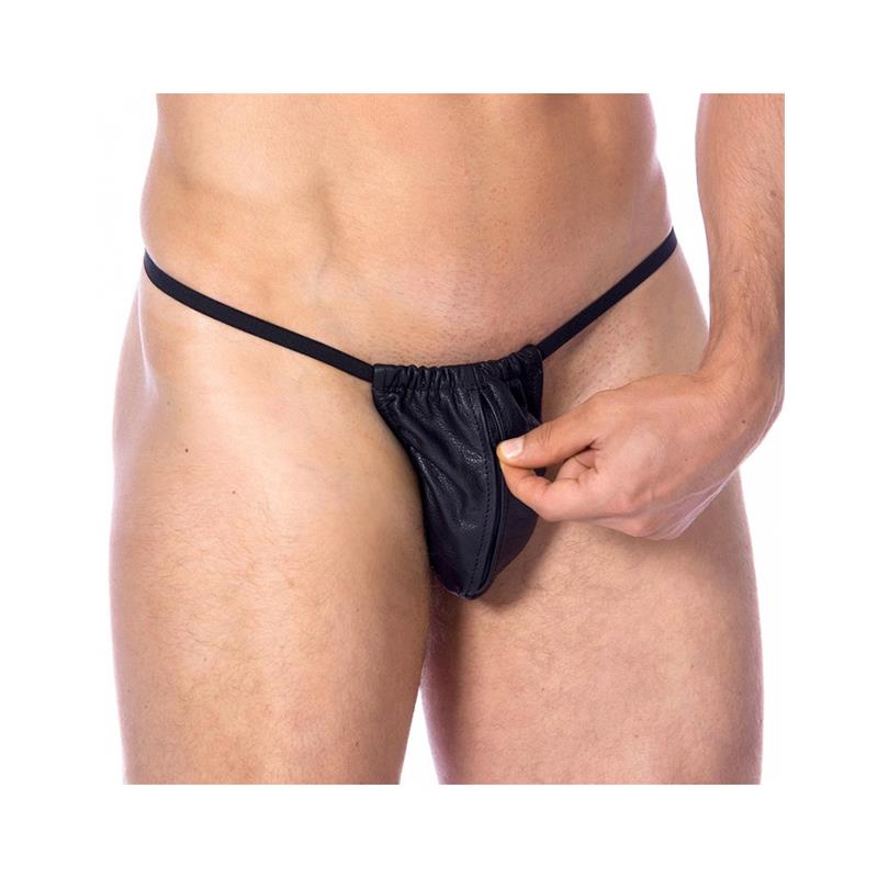 17619 Tanga de Cuero Ajustable Talla Única - Imagen 1